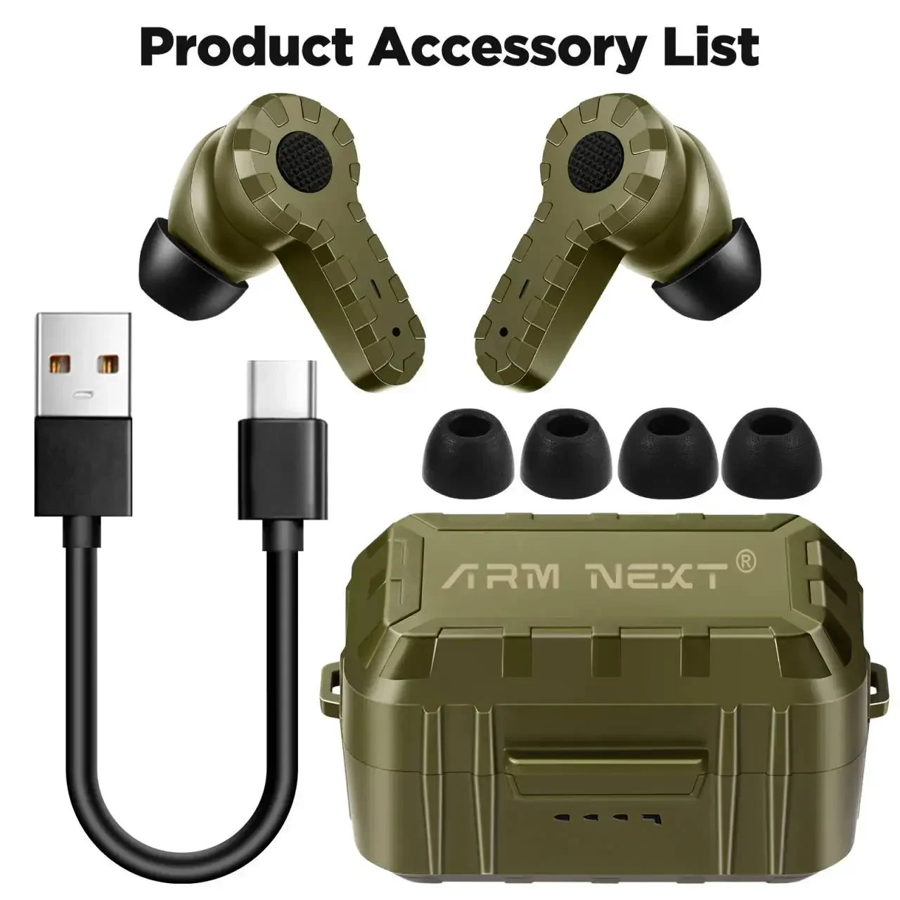 Original! ARM NEXT Tactical Communication Pickup Noise Canceling Headset Earbuds, Military Tactical Electronic Shooting Headset