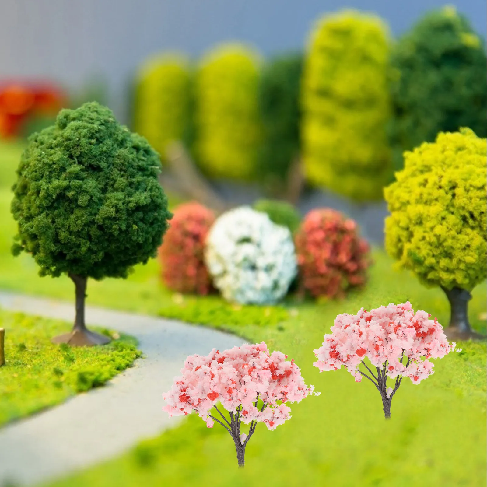 

10 шт. миниатюрных искусственных деревьев сакуры, реалистичные искусственные бонсай для декоративных композиций, украшения микроландшафтов, имитация вишни