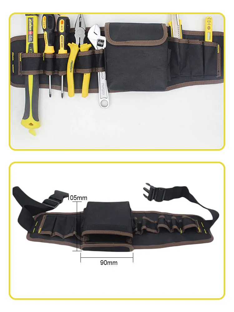 Multifunctional Tool Storage Bag Pouch Belt Electrician Toolkit Drill Waist Bag Wrench Screwdriver Hardware Tool Bags Organizer