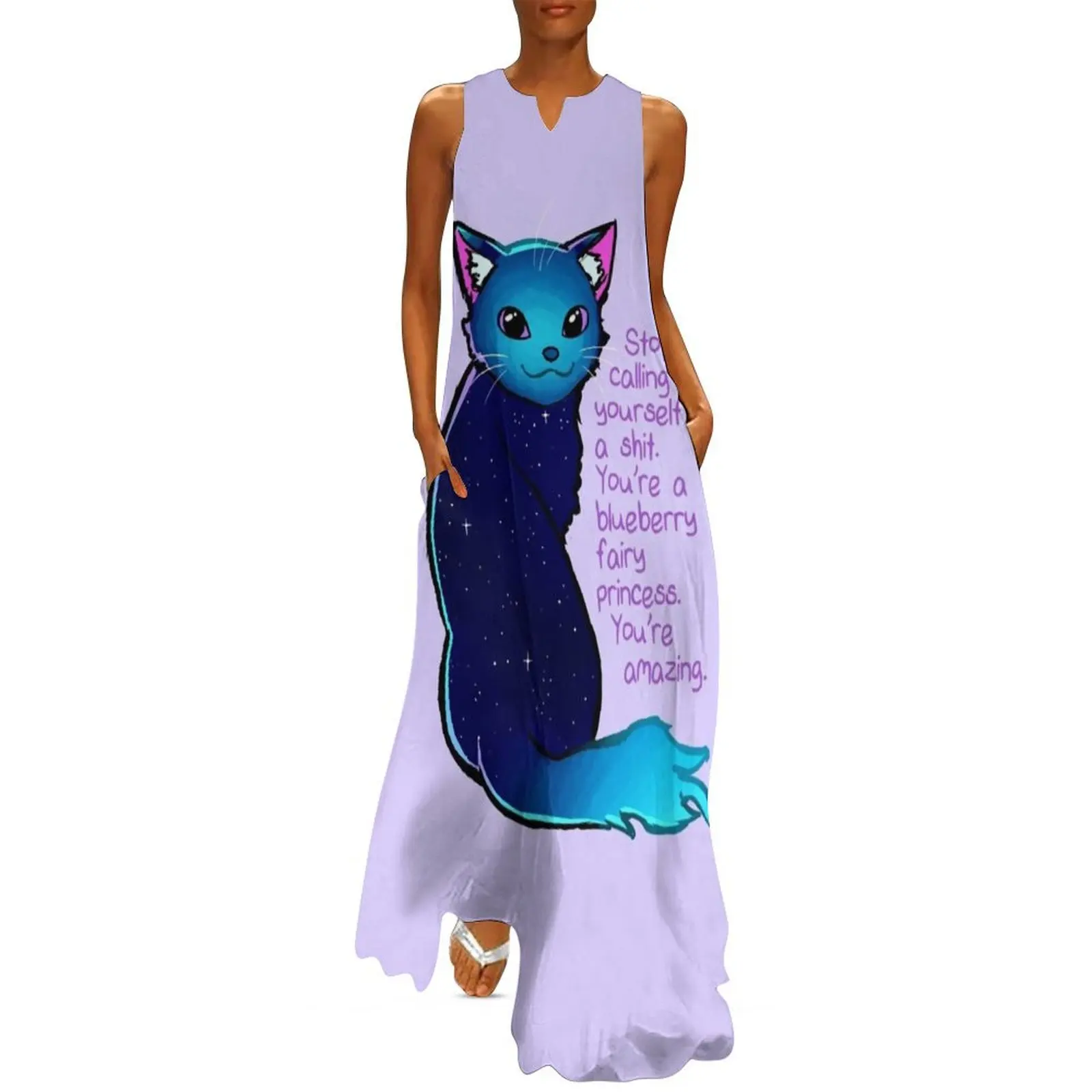 

You"re A Blueberry Fairy Princess Galaxy Cat Long Dress ladies dresses for special occasion birthday dress for women