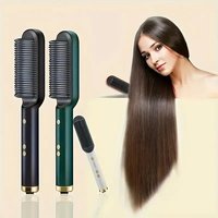 1 piece of straight hair comb, 2-in-1 electric straight hair curling styling tool, multifunctional straight hair straightener