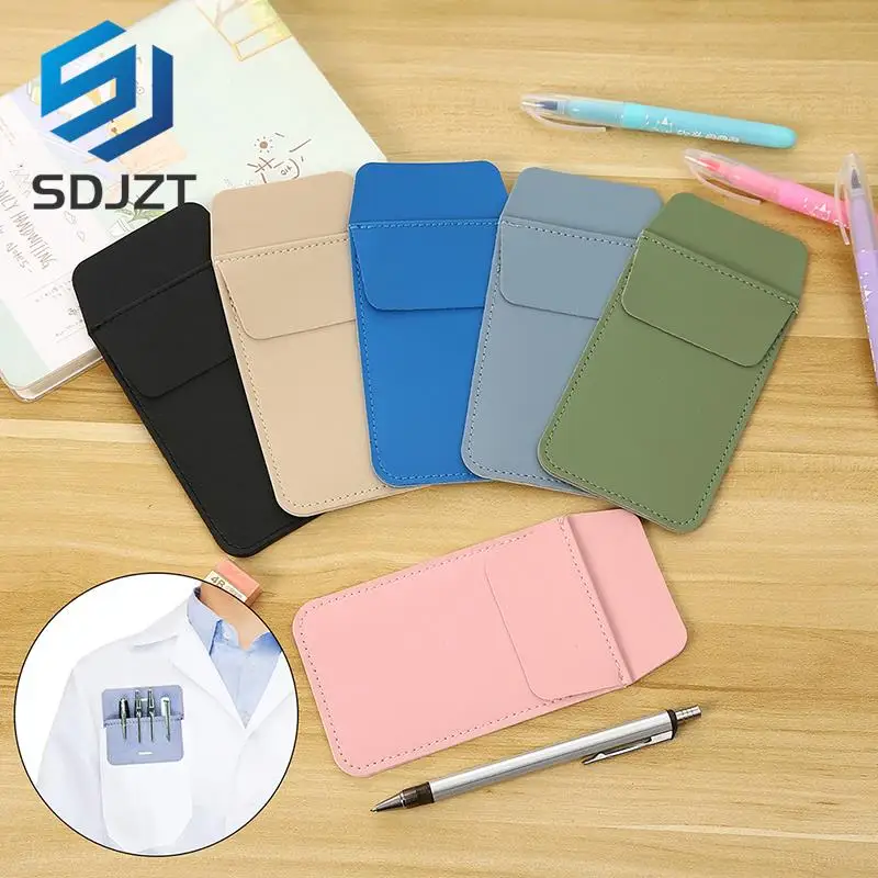 PU Leather Pencil Bags for Clothes Pocket Doctor Nurse Staff Leak-proof Pen Pouch Hospital Business Pen Holder Supplies