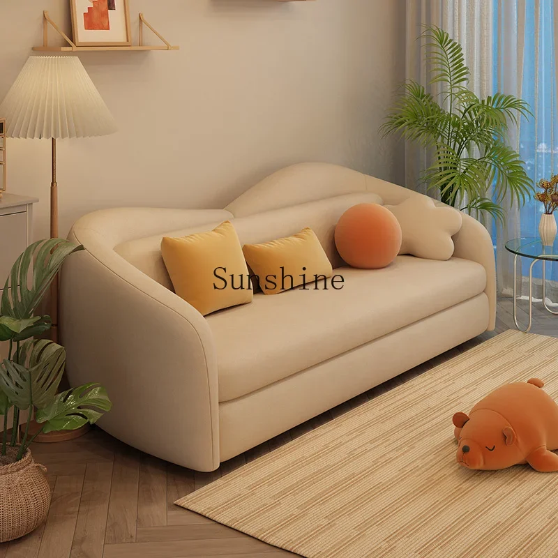 

Foldable cloth sofa bed multi-functional small apartment living room special-shaped telescopic bed