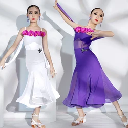 Children'S National Standard Ballroom Dance Professional Costume Girls Latin Dance Dress Kids Modern Dancing Clothes SL9900