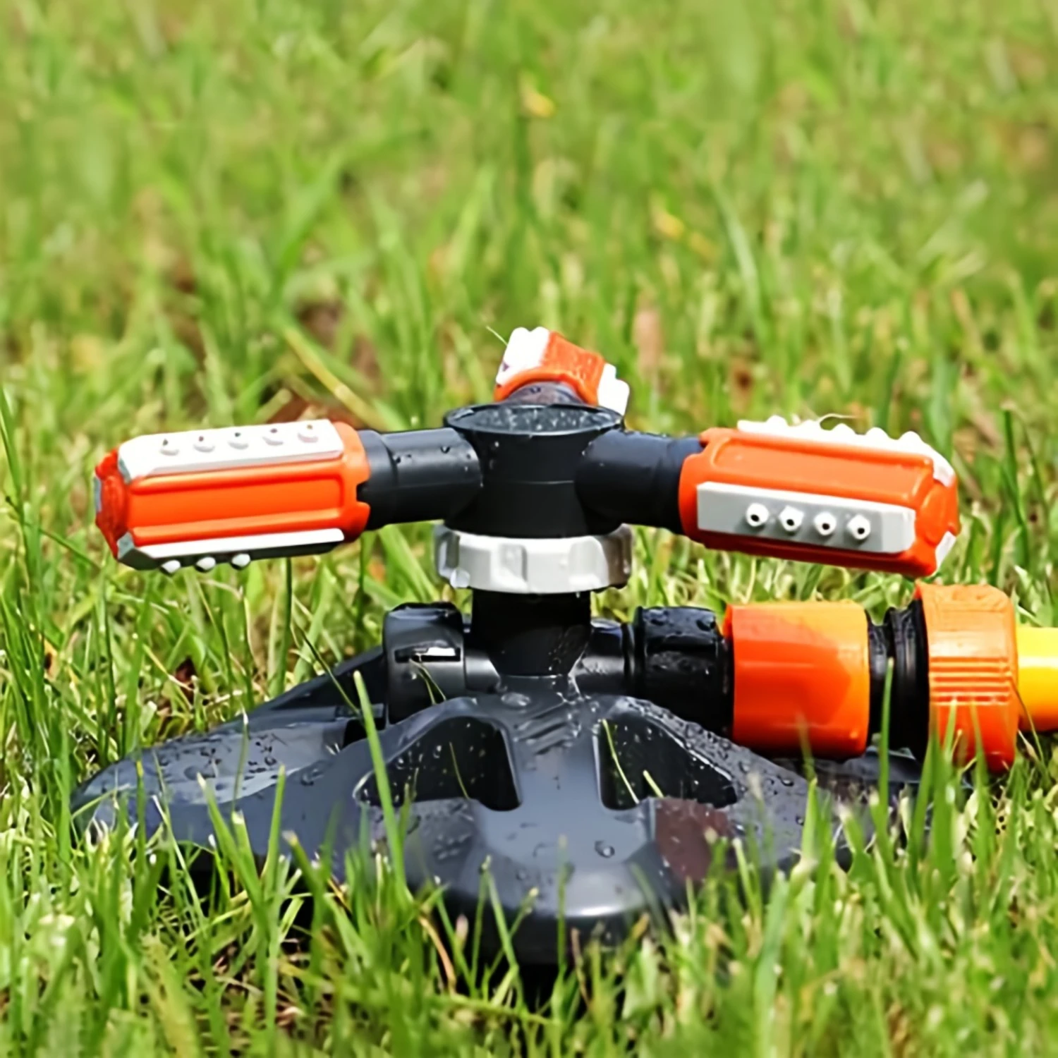 Automatic Sprinkler System  ° Rotary Nozzle for Even Watering of Lawns and Gardens!