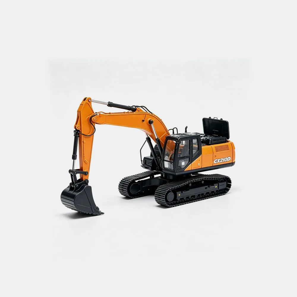 1:50 Scale CX210D Excavator Diecast Alloy Mechanical Engineering Collectible Gift Static Scene Display Model