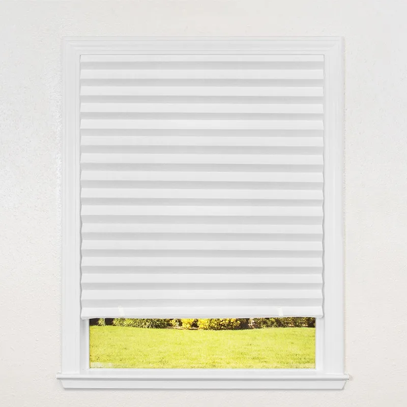 Simple Pleated Window Shades Self-Adhesive Non-Woven Semi-Shading Blinds Curtains Living Room Bedroom Bathroom Home Decorations