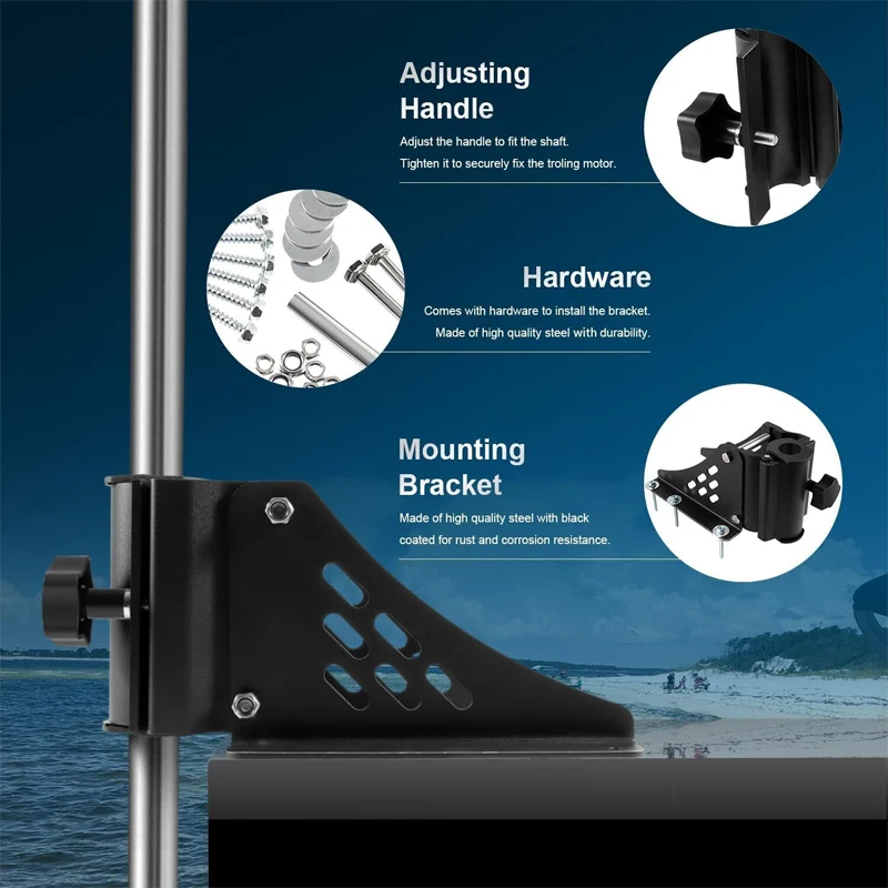 Universal Trolling Motor Deck Mount Replacement for Newport Vessels Pontoon Bracket for Shafts Between 1.15\