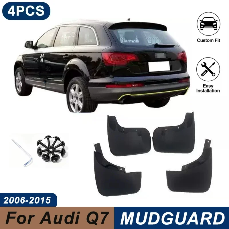 4PCS Car Mud Flaps For Audi Q7 4L 2006-2015 Waterproof Anti-Splash Fender Mudguards Auto Exterior Accessories