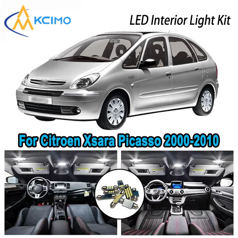 

Для Citroen Xsara Picasso 2000-2010 2001 2002 Премиум Яркий светодиодный внутренний купол Карта багажника Комплект автомобильных светодиодных ламп Canbus без ошибок
