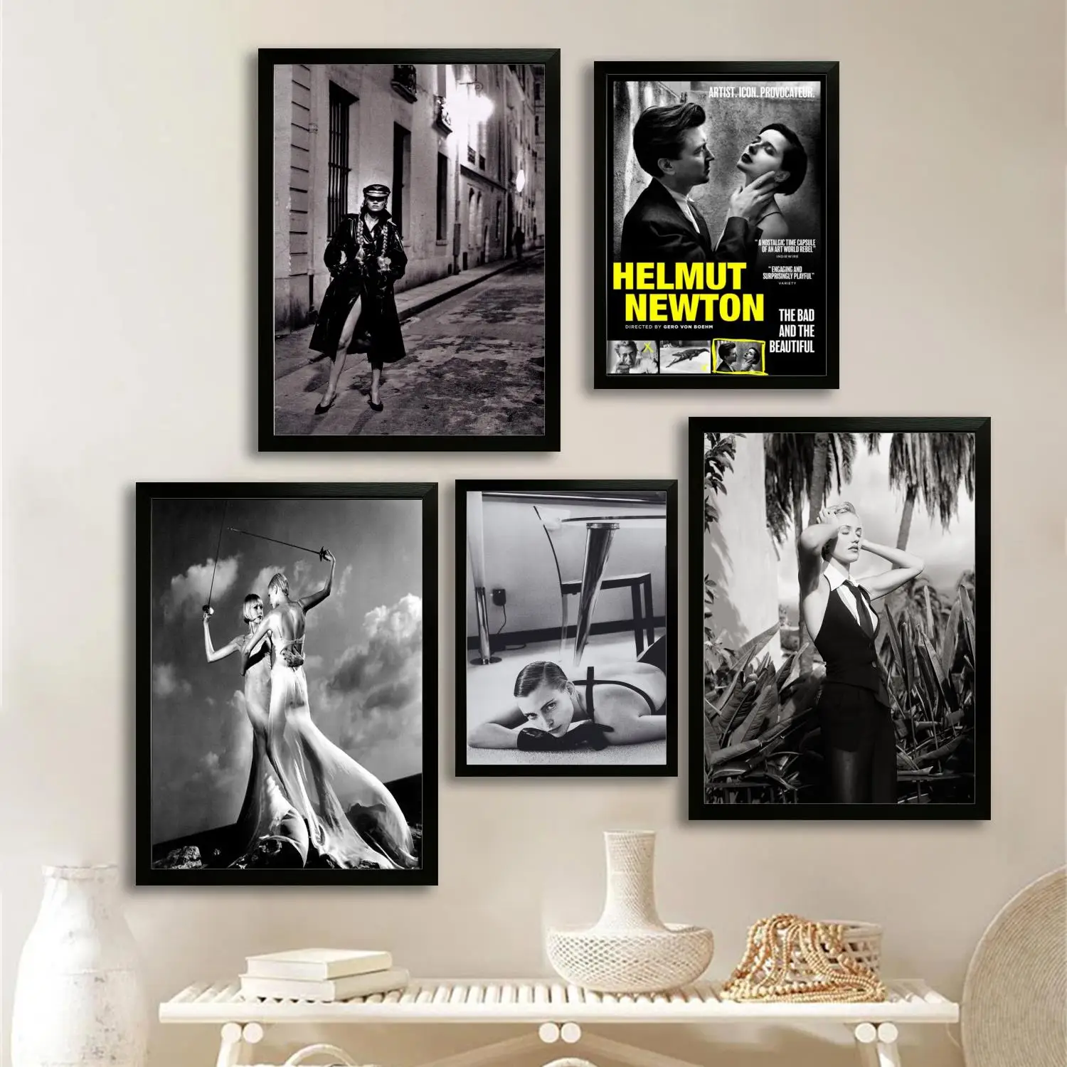 Helmut newton Pôster de arte em tela e arte de parede, impressão de imagem, família moderna, decoração de quarto, pôsteres, pintura decorativa