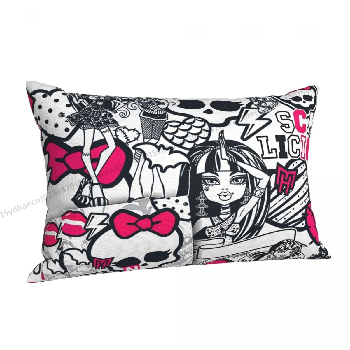 Draculaura Design Printed Pillow Case Monster High Doll Backpack Coussin Covers Breathable Home Decor Pillowcase