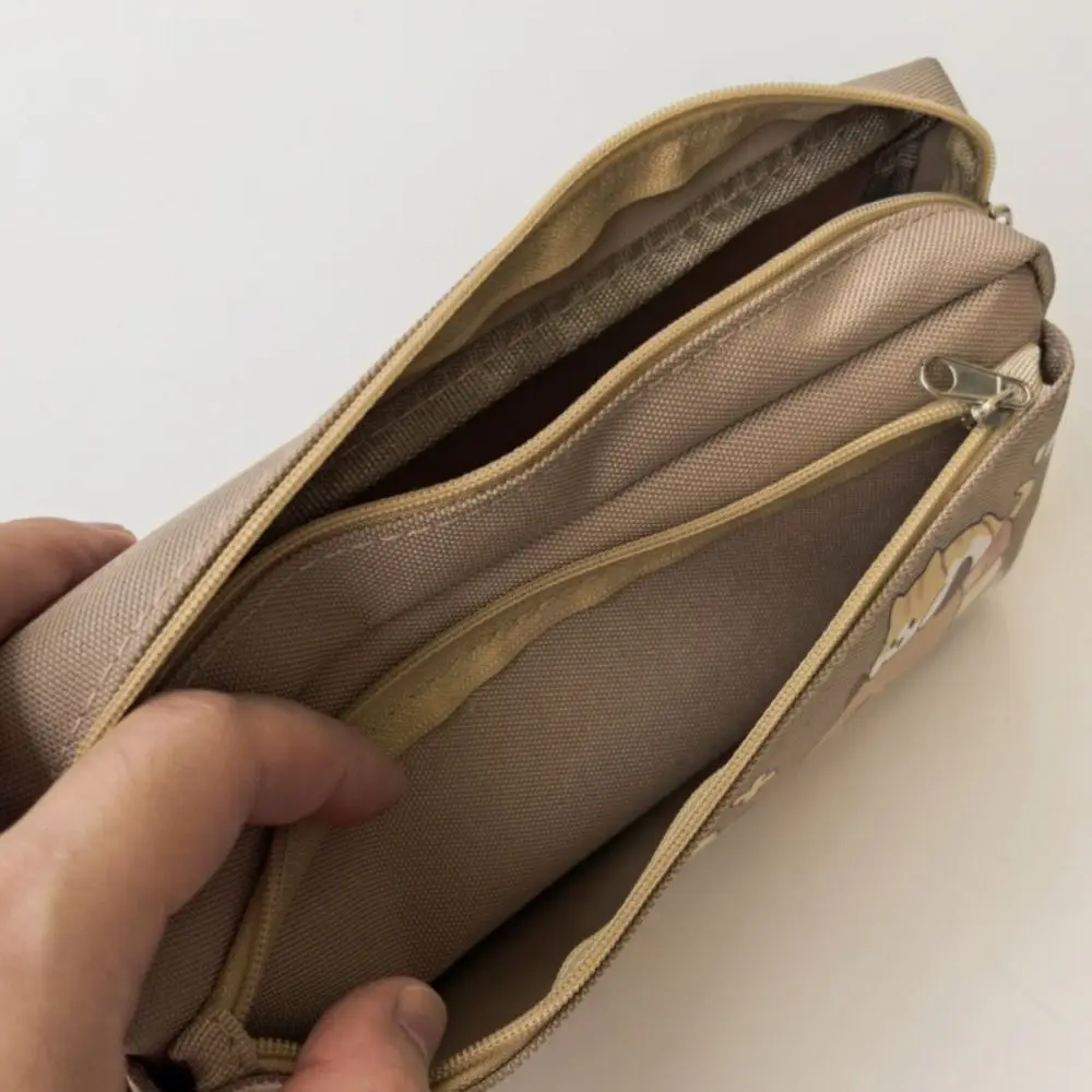 Portable Oxford cloth Capybara Pen Bag Large Capacity Cartoon Stationery Storage Bag Multi-function Kawaii Pencil Case Universal