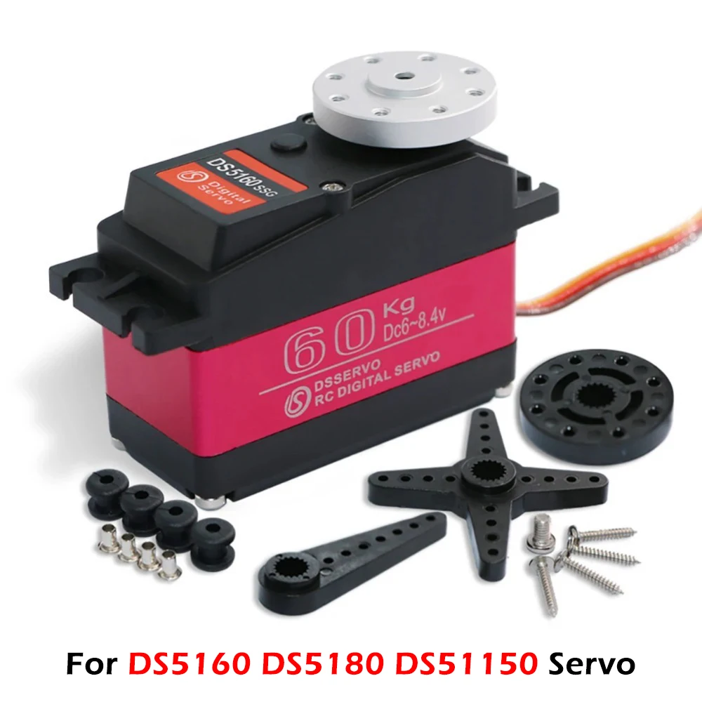 18T Metal Round Servo Bracket for DS5160 DS5180 DS51150 60KG 80KG 150KG Servo Motor High Torque Servo with 4 Sets M2.5*6 Nuts