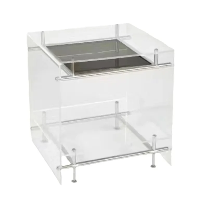 

Acrylic mobile trolley side rack transparent corner bedside table ins Internet celebrity stainless steel storage rack