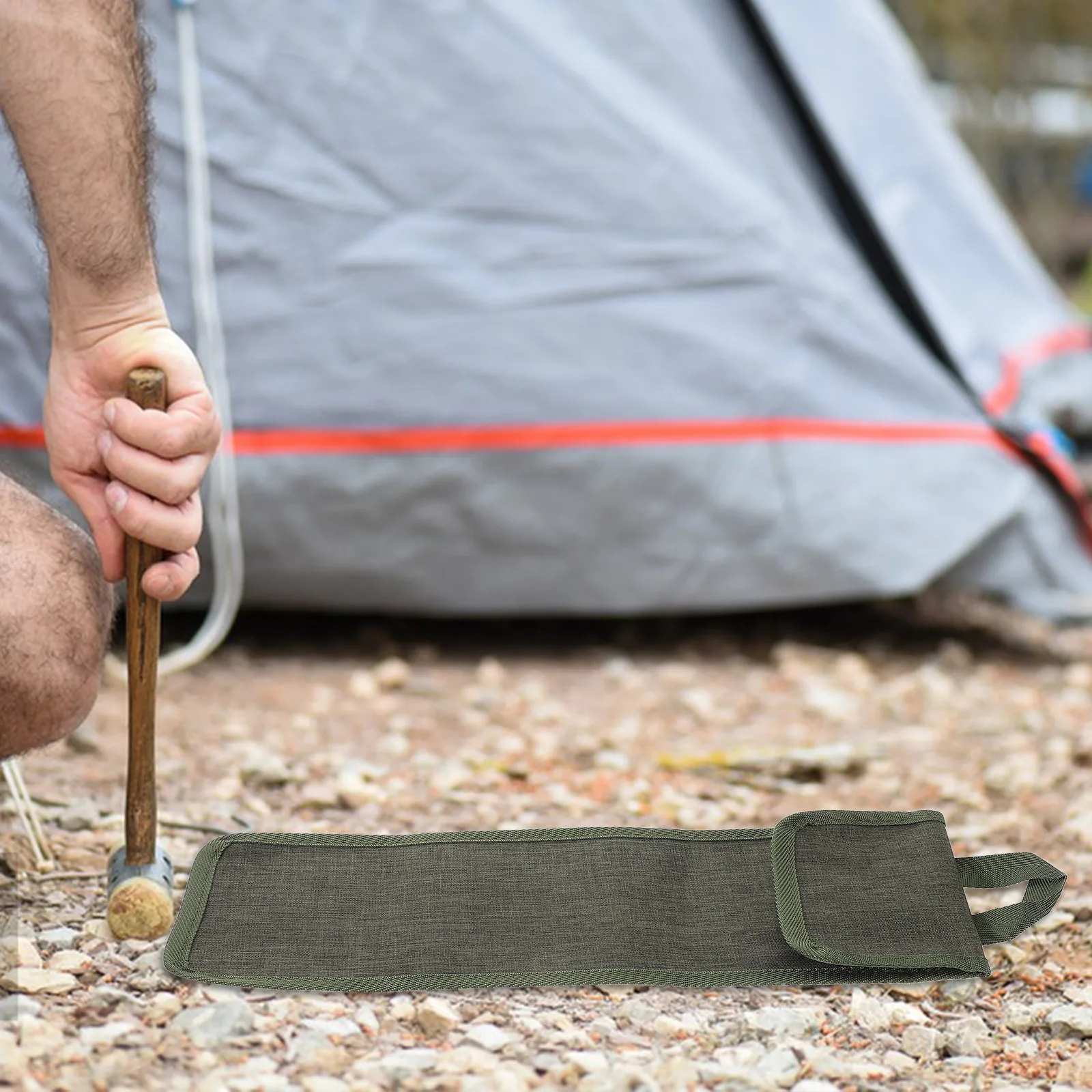 

Сумка для хранения колышек для палатки, сверхмощная ткань Оксфорд, водонепроницаемый портативный органайзер для кемпингового снаряжения, держатель для кольев, сумка с шипами для палатки