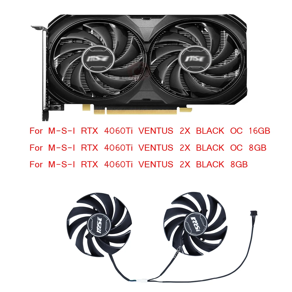 Ventilador de tarjeta gráfica GPU Cooler para MSI RTX 4060 VENTUS 2X BLACK OC 8G, para MSI 4060Ti VENTUS 2X BLACK OC 16GB, PLD09210S12HH