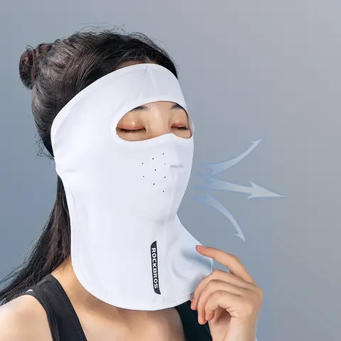 ROCKBROS Solskyddsmask UPF 50+ Issilk Anti-UV Ansiktsmask Halsduk Andningsbar Sporthalsduk 8 best sales RockBros-mask - №8