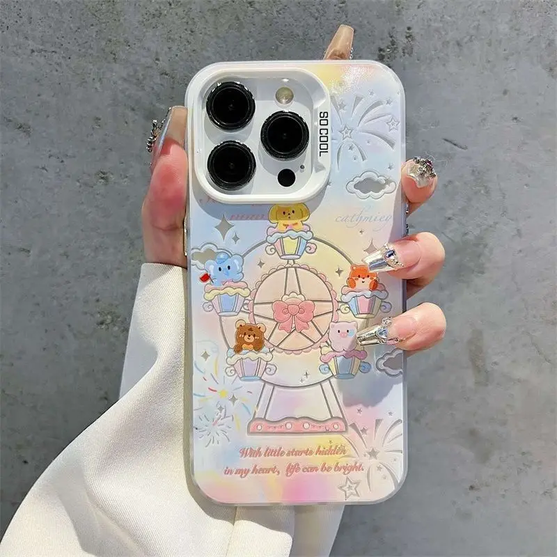 Dreamy Trojan Horse Phone Case For iPhone 16 15 14 13 12 11 Pro Max XR XS MAX 7 8 PLUS MINI Y2K Fashion Matte Shockproof Covers