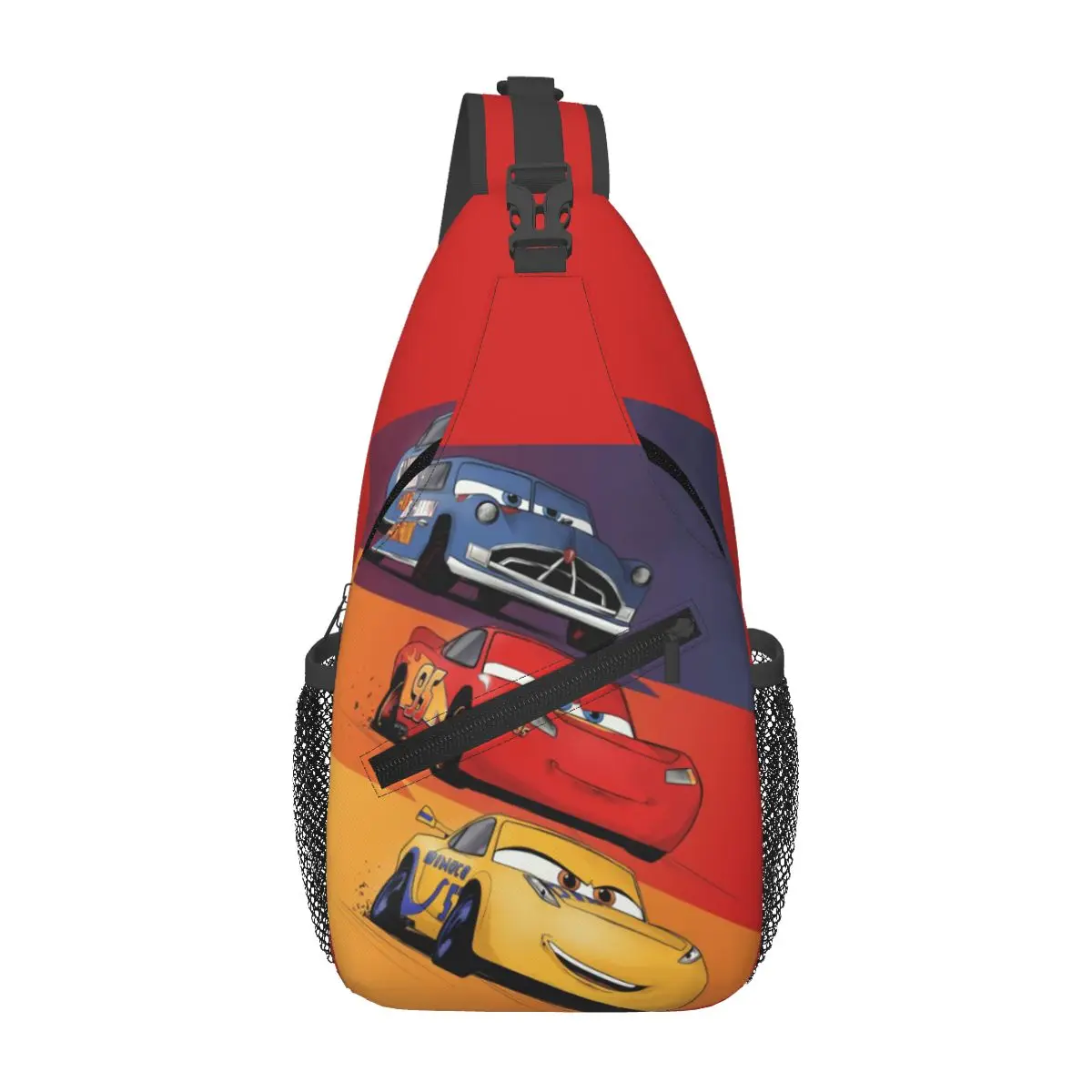 Custom Lightning McQueen Racing Car Shoulder Backpack Men Women Fashion Shoulder Chest Bags for For Traveling Hiking Sling Bag