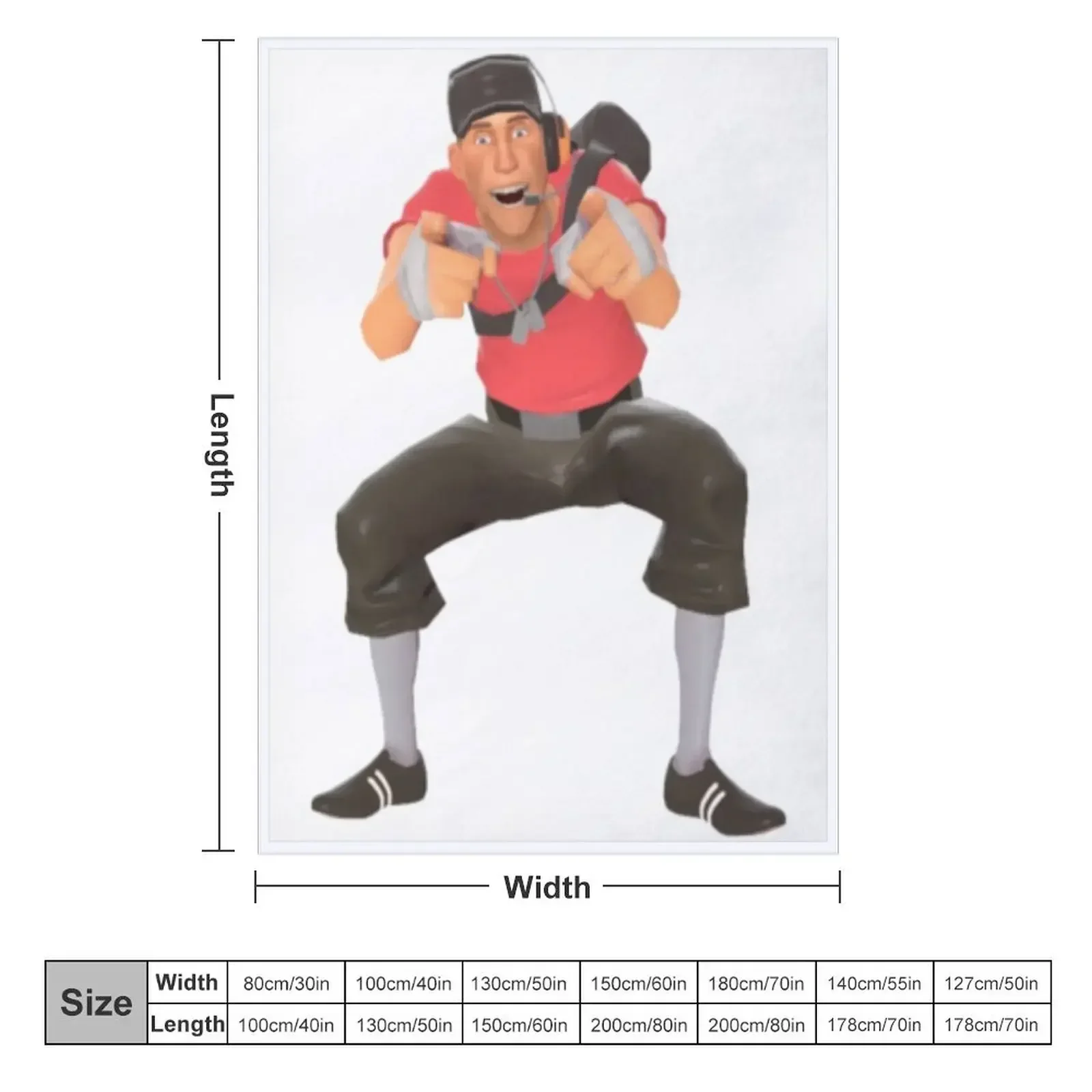 tf2 scout laugh Throw Blanket Quilt Sleeping Bag Flannel Fabric Stuffeds Blankets