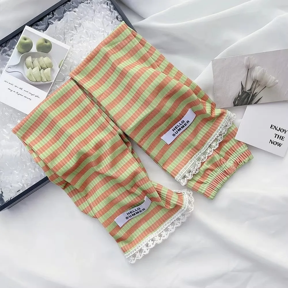 Fashion Ice Silk UV Protection Sleeves Striped Loose Anti-UV Arm Covers Cool Cycling Arm Sleeve Summer Outdoor