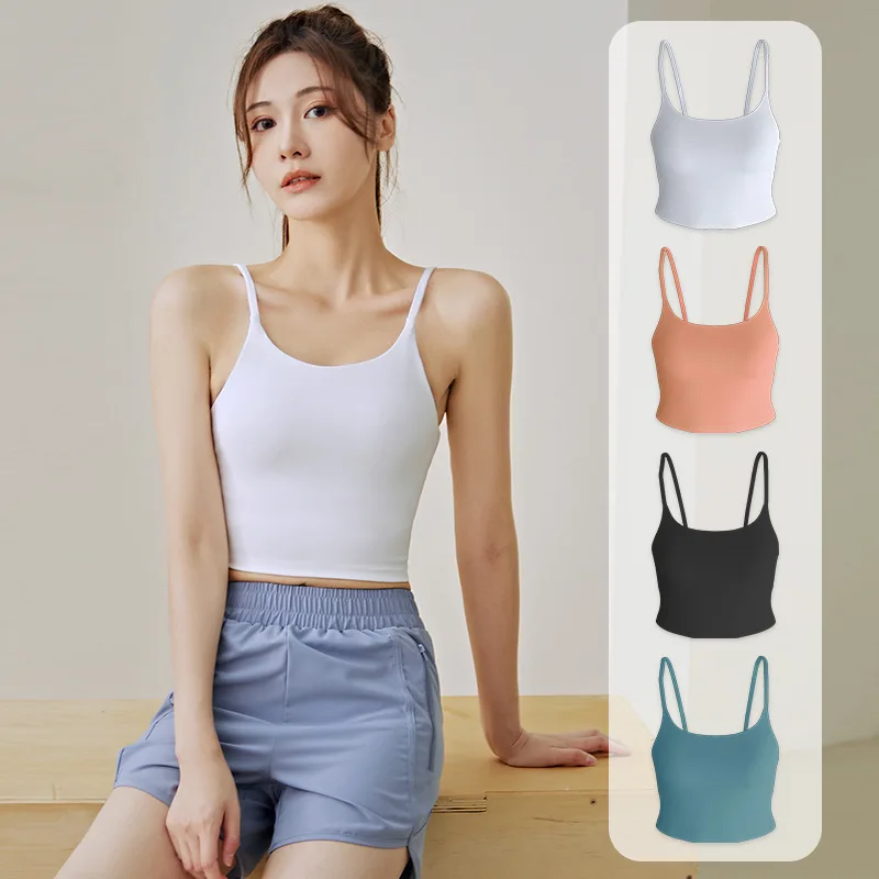 

Sexy camisole with chest pads beautiful back fitness bra nude bandeau wraps lingerie women