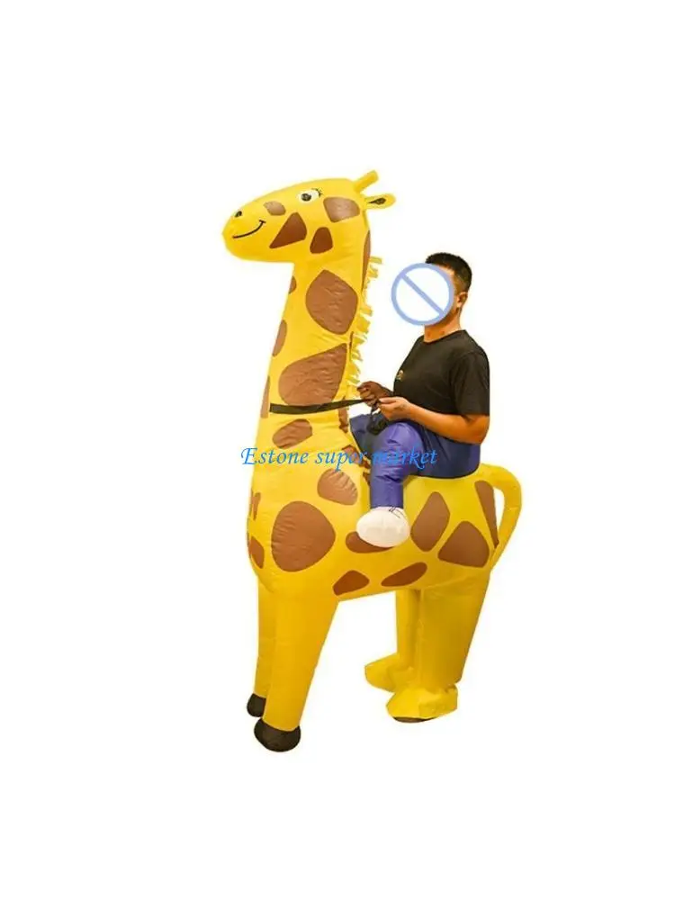 090B Inflatable Giraffe Costume Halloween Costume Stage Cosplay Props Kid Party Favor
