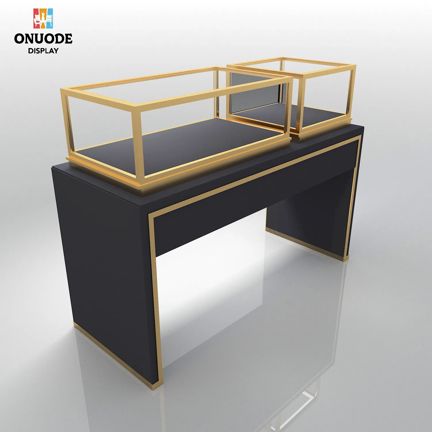 ตู้โชว์เครื่องประดับแบบกำหนดเองได้ ตู้โชว์เคาน์เตอร์พร้อมไฟ LED สำหรับร้านนาฬิกา ตู้โชว์เครื่องประดับกระจก