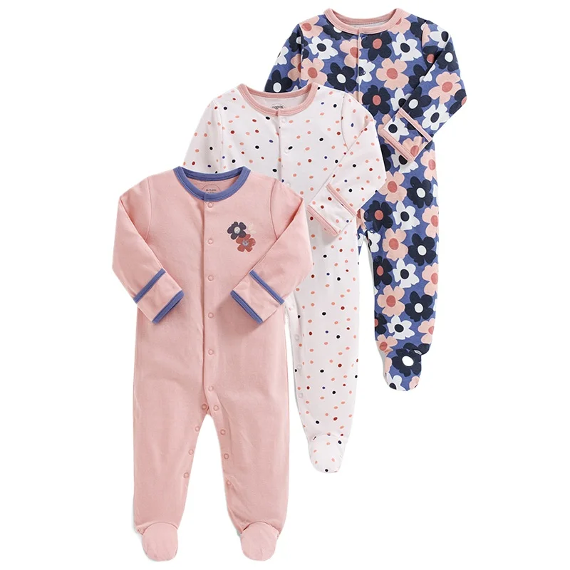 3Pcs Newborn Baby Bodysuit 100% Cotton Clothes Boys Girls Long-Sleeved Bottoming Romper Newborn Jumpsuit for All seasons