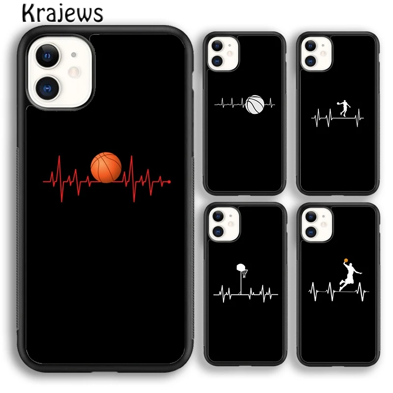 Basketball Heart Beat Phone Case Cover For iPhone 16 15 14 plus XS XR 11 12 mini 13 pro max coque Shell Fundas