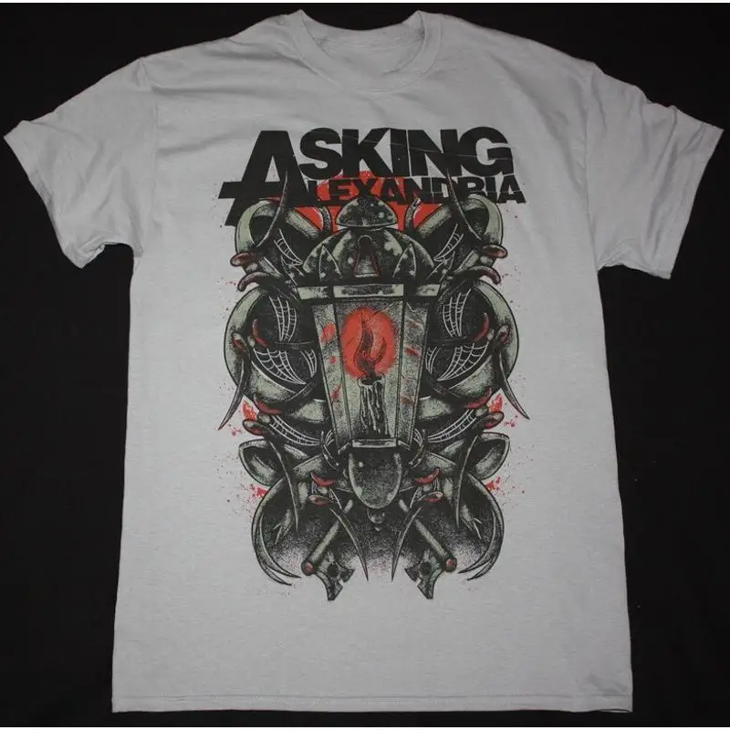 

Asking Alexandria Band Album Тяжелая хлопковая спортивная серая футболка в полный размер C502