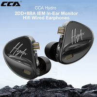 CCA Hydro IEM Headphone Hybrid Driver In Ear HiFi Wired Earbuds Tuning Switches Noise Isolation Headset With Detachable Cable