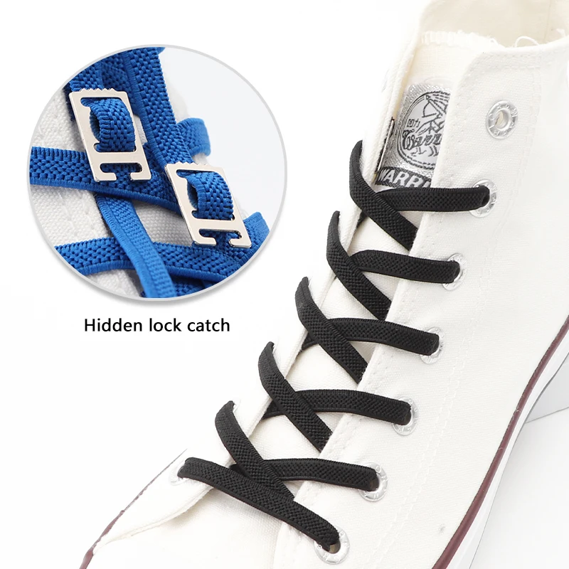 

1 Pair Elastic Shoe Laces No Tie Shoelaces Kids Adult Quick Lazy Lace Flats Rubber Sneakers Running Shoelace 24 Colors