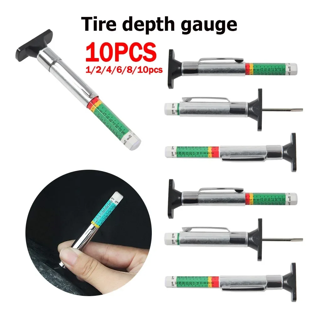 

25mm Car Tyre Measuring Pen Universal Tire Tread Pattern Depth Measuring Tool Auto Tire Depth Feeler Gauge Thickness Gauges