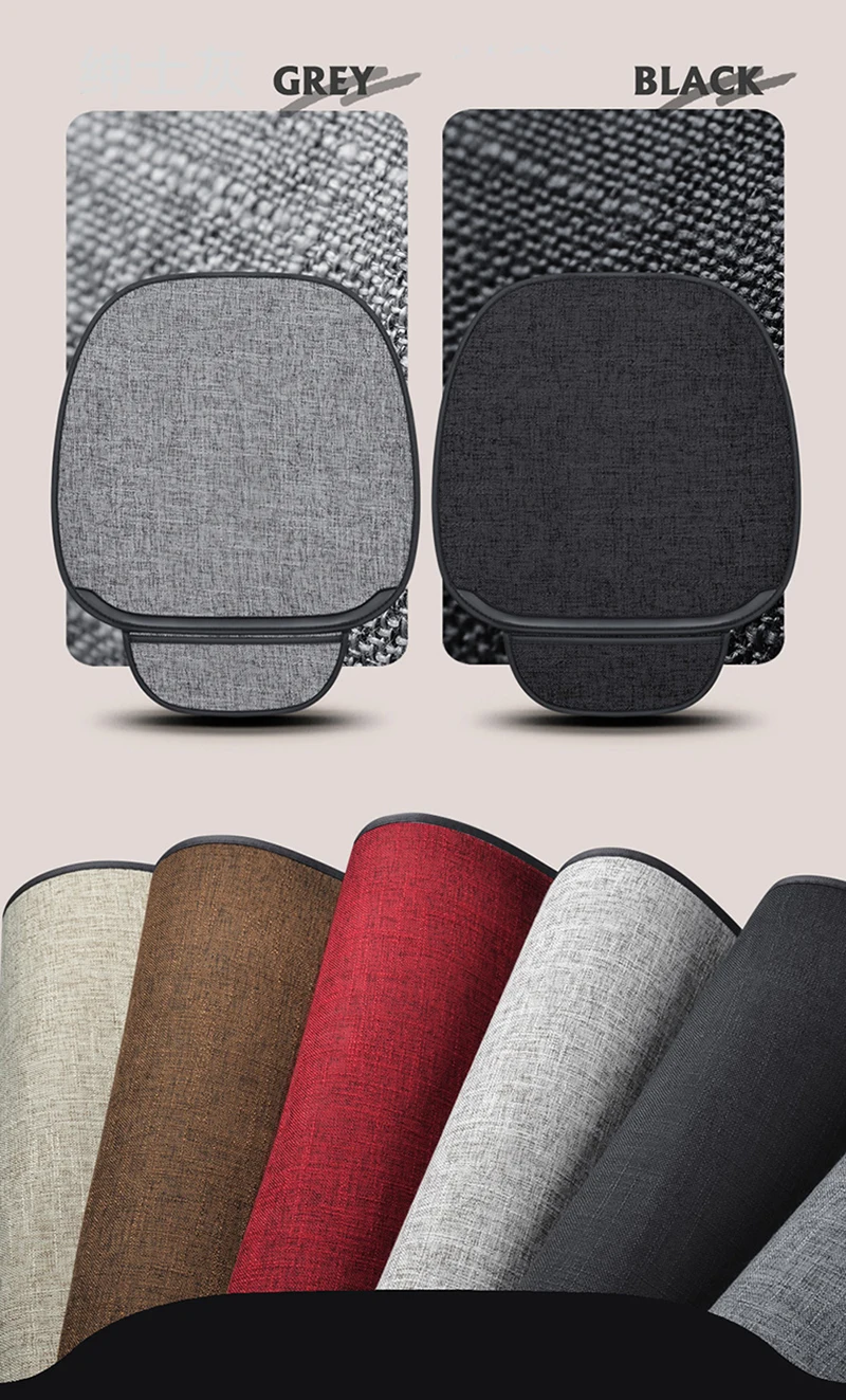 Car Seat Cover Summer Flax Seat Cushion Anti Slip Universal Front Chair Seat Breathable Pad for Vehicle Auto Car Seat Protector