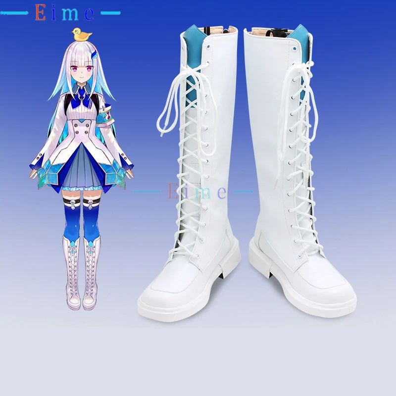 

Ботинки Lize Helesta Whiter, обувь для косплея Vtuber, карнавальные ботинки на Хэллоуин, обувь из искусственной кожи большого размера, изготовленная на заказ