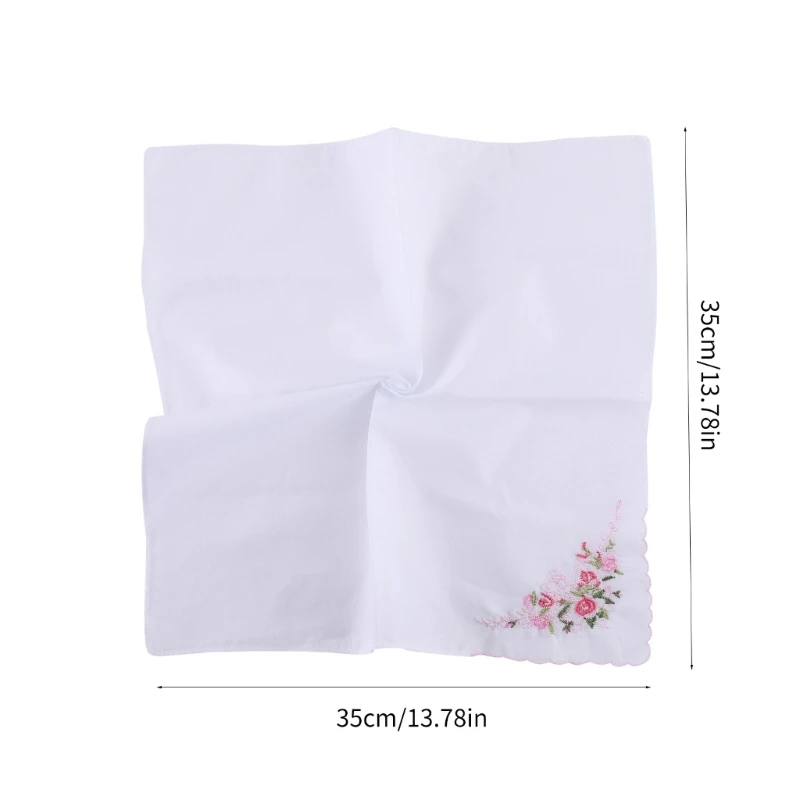 Flower Embroidery Pocket Handkerchief for Sweating for Ladies, Weddings for Fitness Enthusiasts and Adventurers