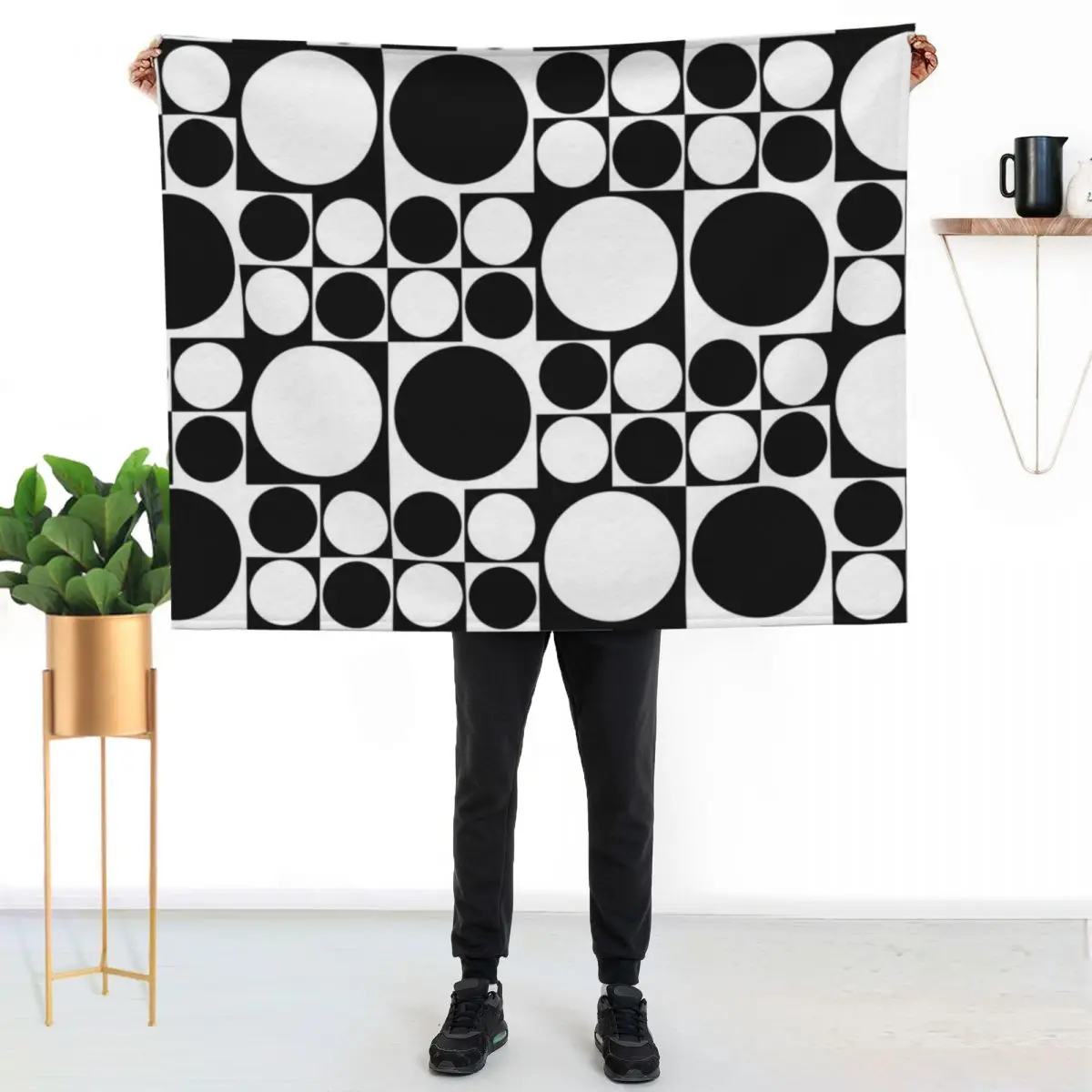 Mod op art dress Throw Blanket Soft Plush Blanket as Housewarming Gift