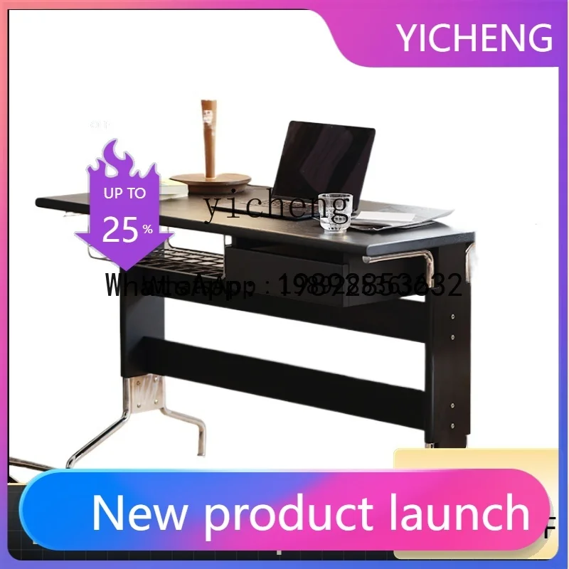 

Черный письменный стол из массива североамериканского красного дуба, скандинавский, легкий люкс, для небольшой квартиры, компьютерный стол