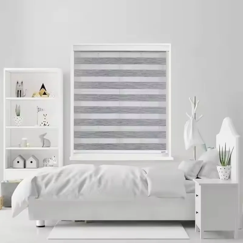 

Factory Price Texture Fabric Customized Size And Color Blackout Spring Zebra Roller Blinds