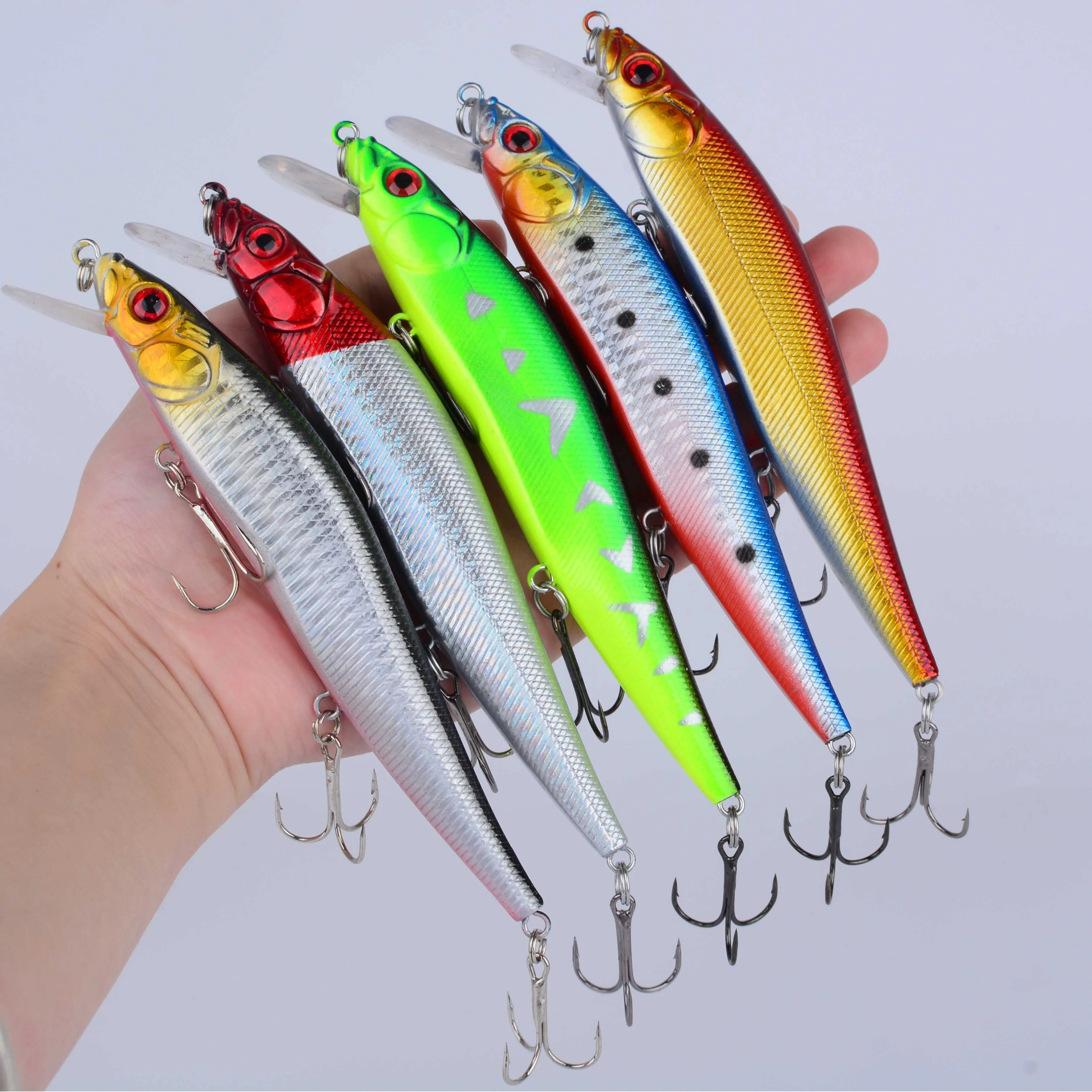1 Stück Angelköder Wobbler mit 3D-Augen, Künstlicher Köder für Barsch, Hecht und Karpfen, Schwimmköder zum Angeln