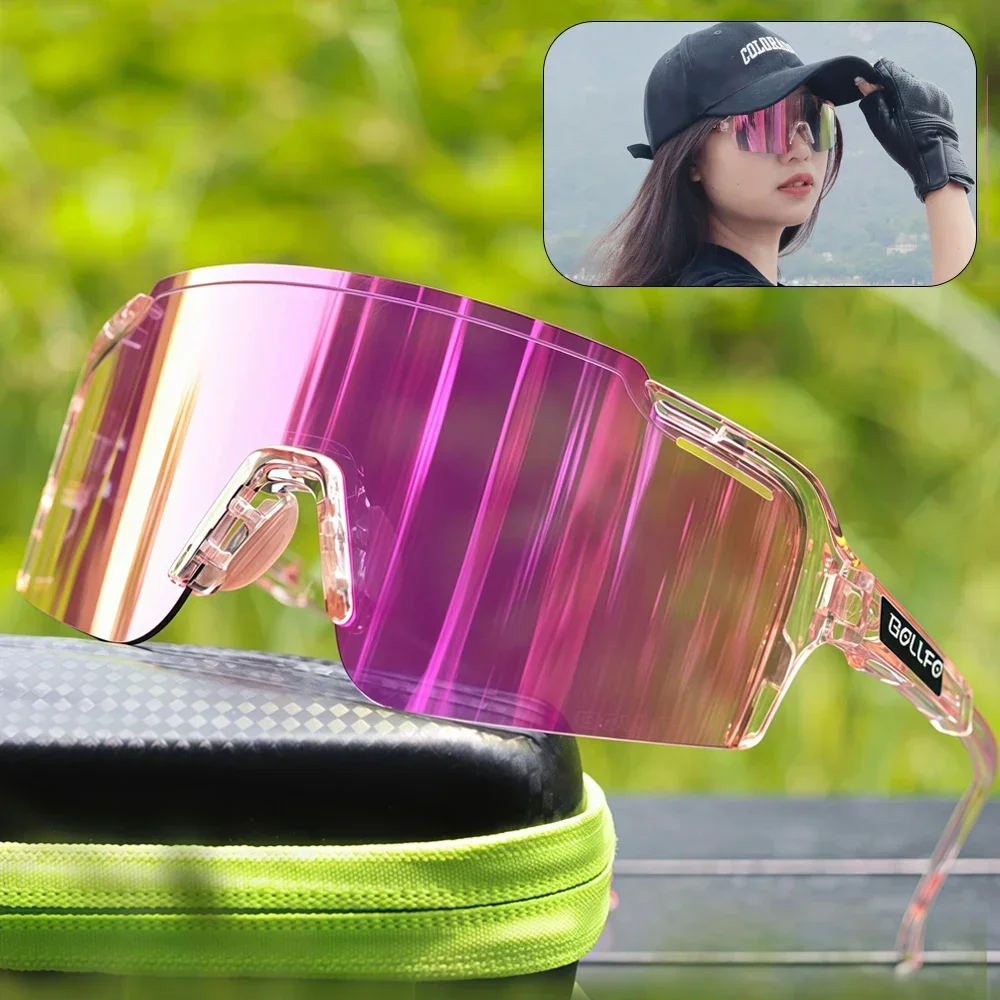 

BOLLFO 29g Photochromic Sports Sunglasses Men Women Clear Transition UV400 Protection Sun Glasses for Running Cycling Baseball