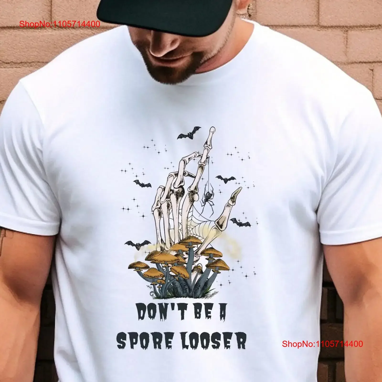 Mushroom T Shirt Spores tee Funny Skeleton Hand Cottagecore for Lover vintage Washed homme Stretched Unisex designer clothes