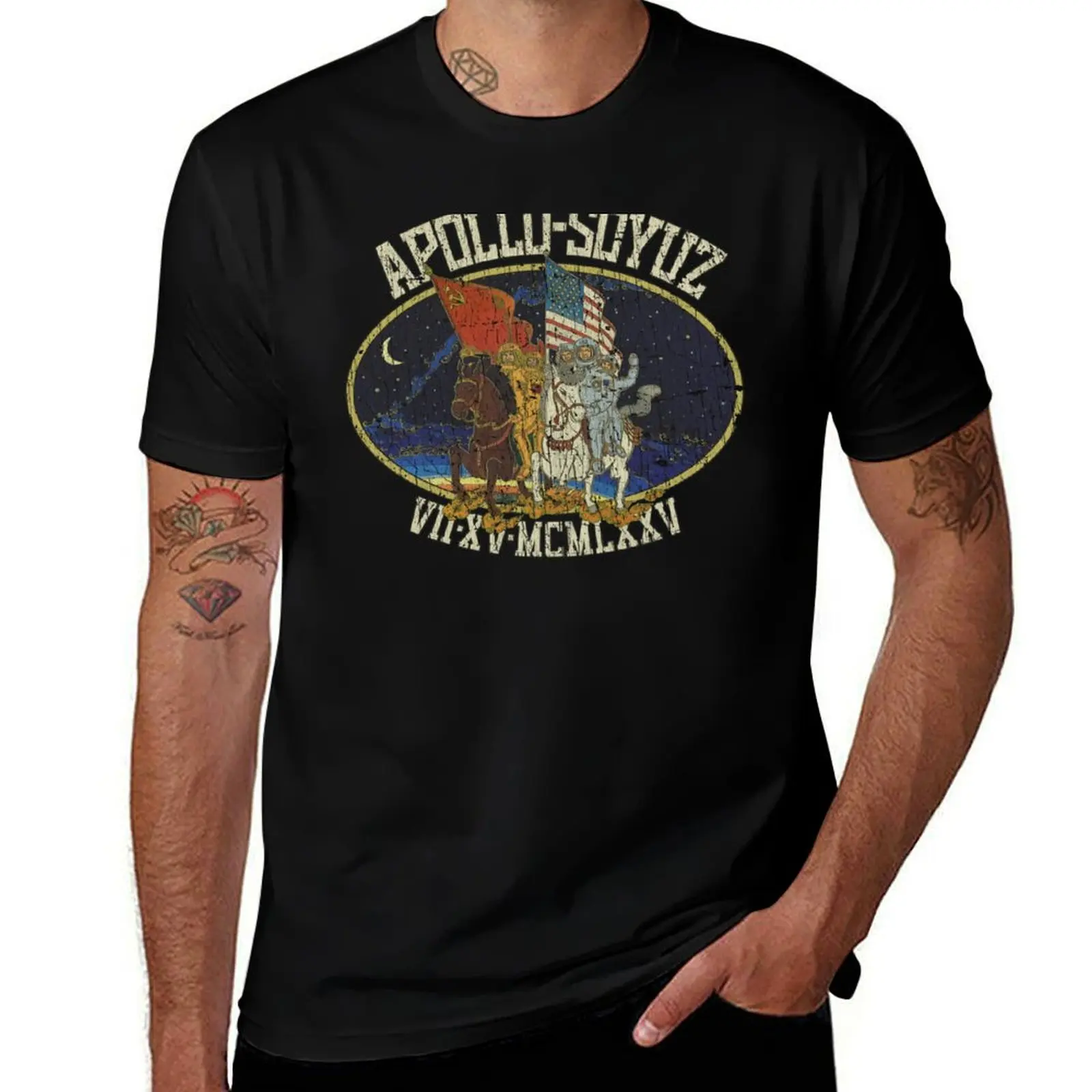 

tshirt T-Shirt man 100% shirt 1975 cotton personalised t for Apollo-Soyuz t printed shirts