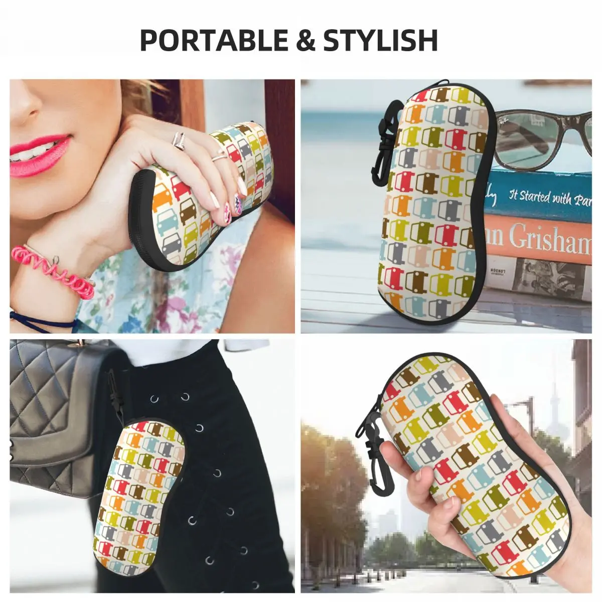 Custom Car Park Pattern Colorful Shell Eyeglasses Protector Cases Fashion Sunglass Case Orla Kiely Glasses Bag