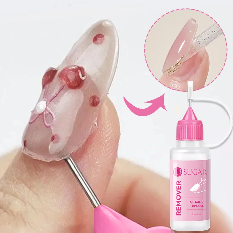 UR SUGAR 15 ml Entferner für feste Spitzen, Gel, wiederverwendbar, zum Aufdrücken von künstlichen Nägeln, Maniküre, UV-Gelee, Kleber, zum Entfernen von Nagelspitzen, DIY-Zubehör-Werkzeug