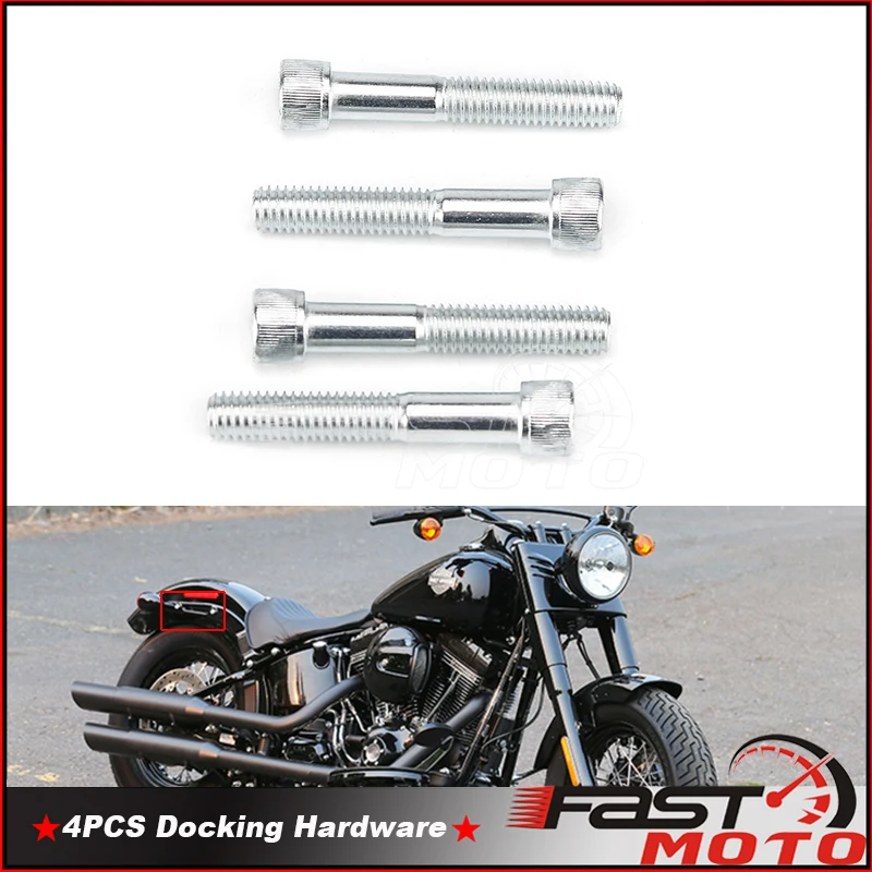 Motorcycle Detachable Backrest Sissy Bar Docking Hardware Bolts Screw Kit For Harley Softail Slim Deluxe Fat Boy FLSTC 2003-2017