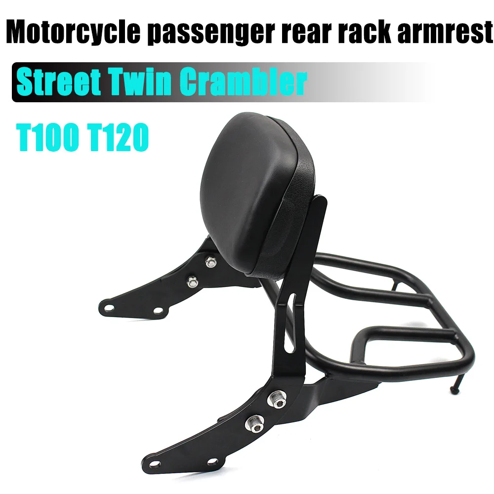 

Motorcycle Rear Shelf Cushion Passenger Backrest Luggage Rack For Triumph Bonneville T120 T100 T 100 Street Scrambler 2017-2022