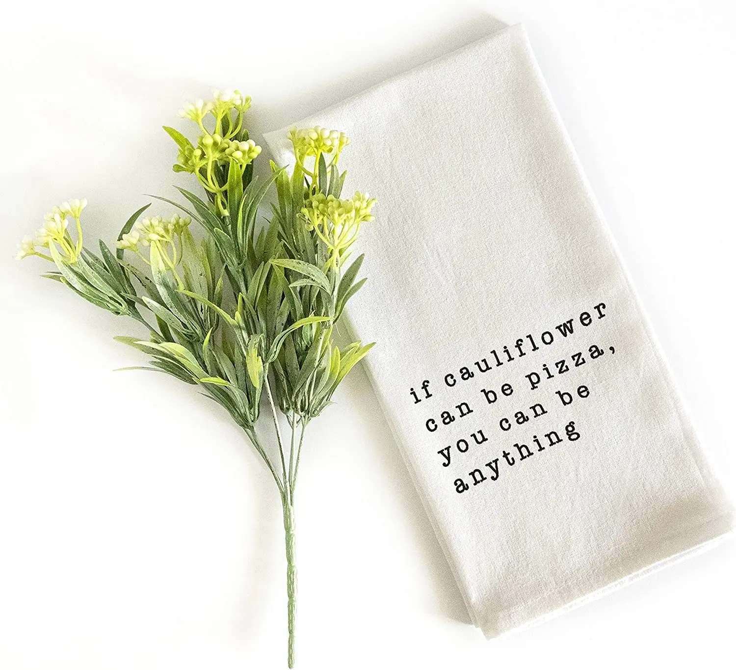 If Cauliflower Can Be Pizza Funny Kitchen Towel with Saying 18x24 Inch, Kitchen Funny Dish Towel, Funny Saying Kitchen Towel